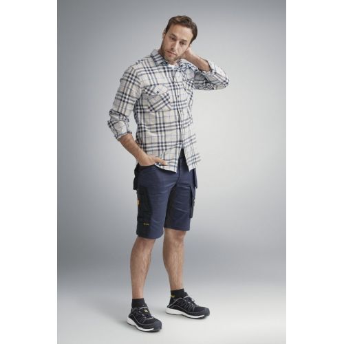 6141 Pantalones cortos de trabajo elásticos Slim Fit AllroundWork con bolsillos flotantes azul marino/ negro
